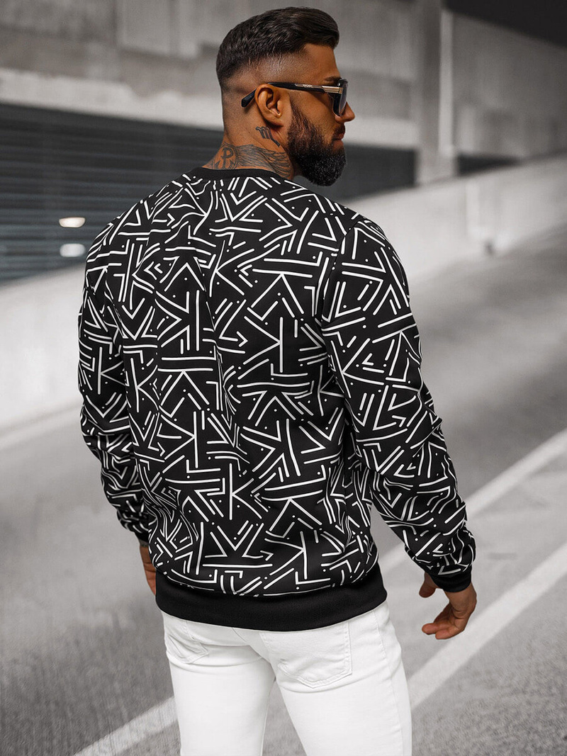 Men's Sweatshirt - Black OZONEE JS/8B1219/3