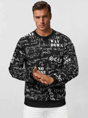 Men's Sweatshirt - Black OZONEE JS/8B1193/3Z