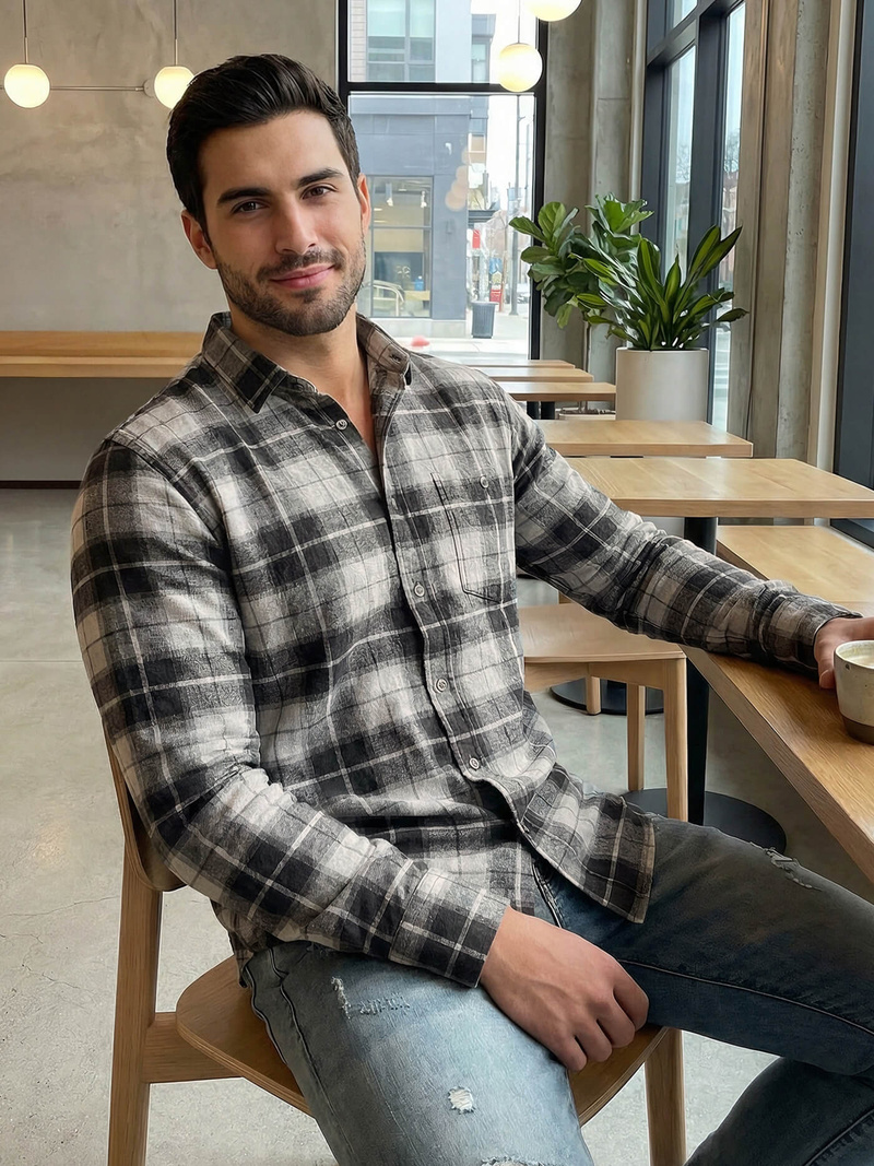 Men's Shirt - Grey OZONEE V/V172Z