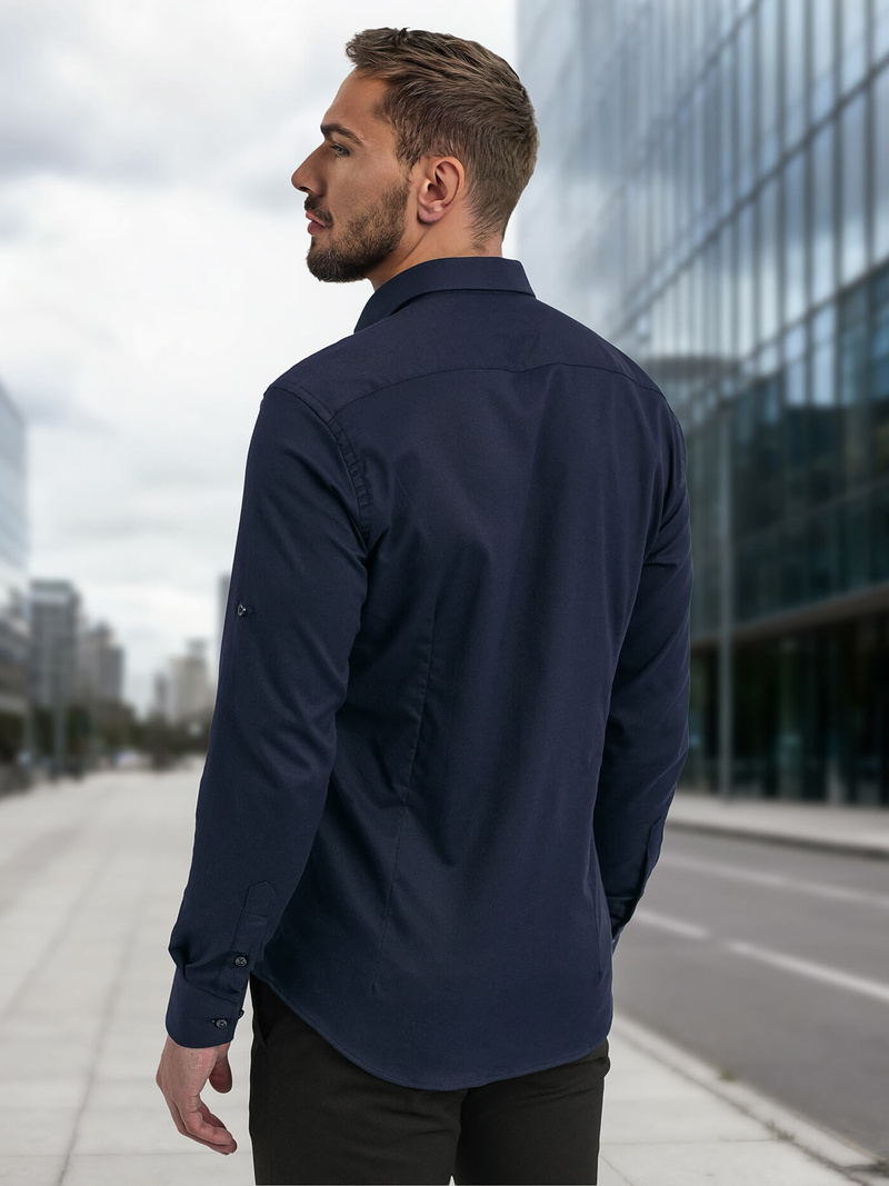 Men's Shirt - Navy Blue OZONEE V/V188