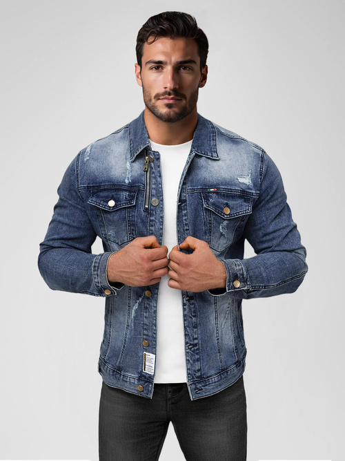 Men's Denim Jacket - Dark Blue OZONEE NB/MJ522BSZ