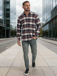 Men's Shirt - Burgundy OZONEE V/V174