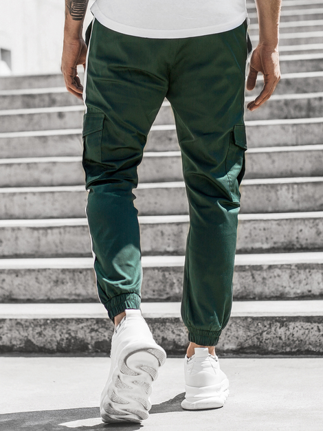 Dark green mens joggers sale