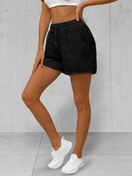 Women's sweat shorts - black OZONEE JS/8K950/3