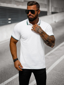 Men's Polo Shirt - White OZONEE O/DA736