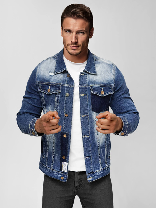 Men's Denim Jacket - Blue OZONEE NB/MJ536BZ