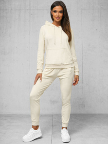 Women's Velour Tracksuit Set - Ecru OZONEE O/8C1175/155Z