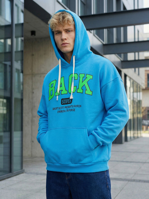 Men's Hoodie - Blue OZONEE O/TT30513Z