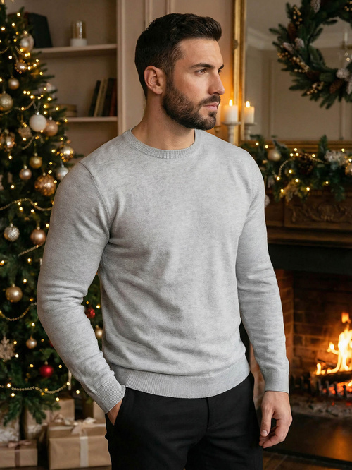 Men's Jumper - Grey OZONEE NB/MMB602/2Z