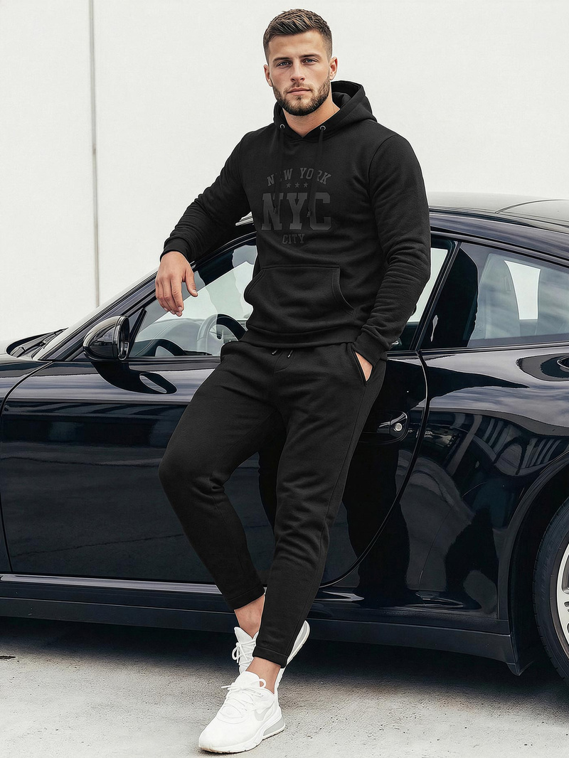 Men's Hoodie - Black OZONEE JS/8B1971/3