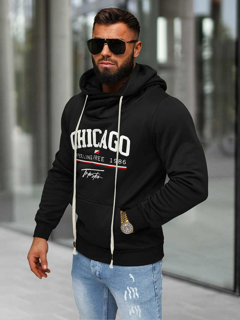 Men's Hoodie - Black OZONEE O/TT30508