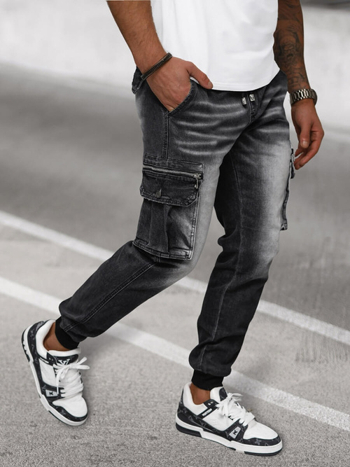 Men's jeans joggers - Black OZONEE NB/MP0108N