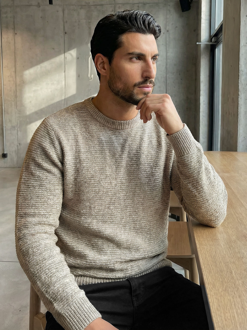 Men's Jumper - Beige OZONEE JS/59B3600/155