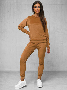 Women's Velour Tracksuit Set - Camel OZONEE O/8C1173/157Z