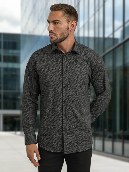 Men's Shirt - Black OZONEE V/V184