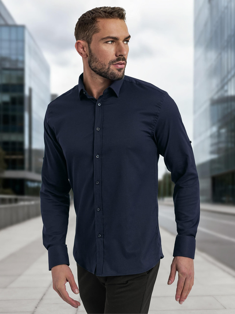Men's Shirt - Navy Blue OZONEE V/V188