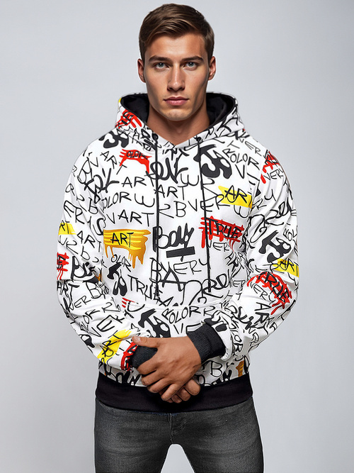 Men's Hoodie - White OZONEE JS/8B1251/1