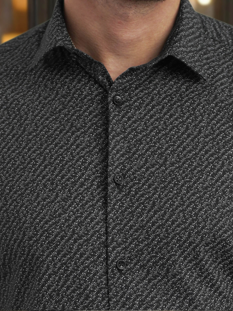 Men's Shirt - Black OZONEE V/V184Z