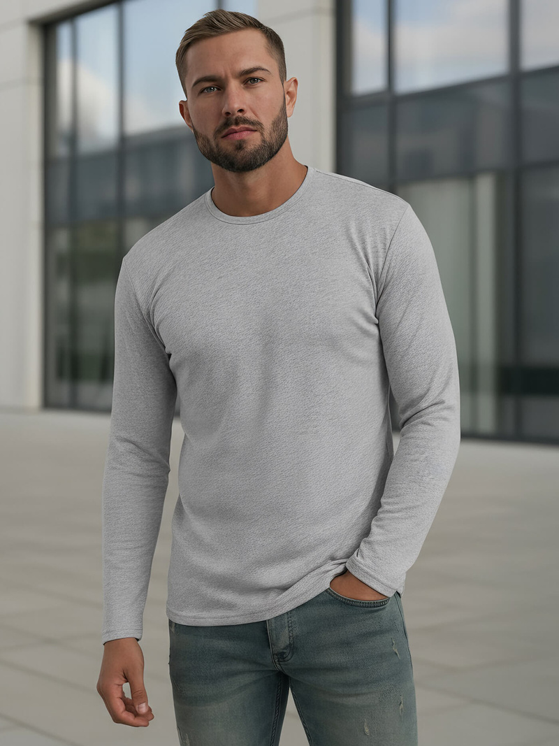 Men's Long Sleeve T-shirt - Grey OZONEE JS/DB71/3