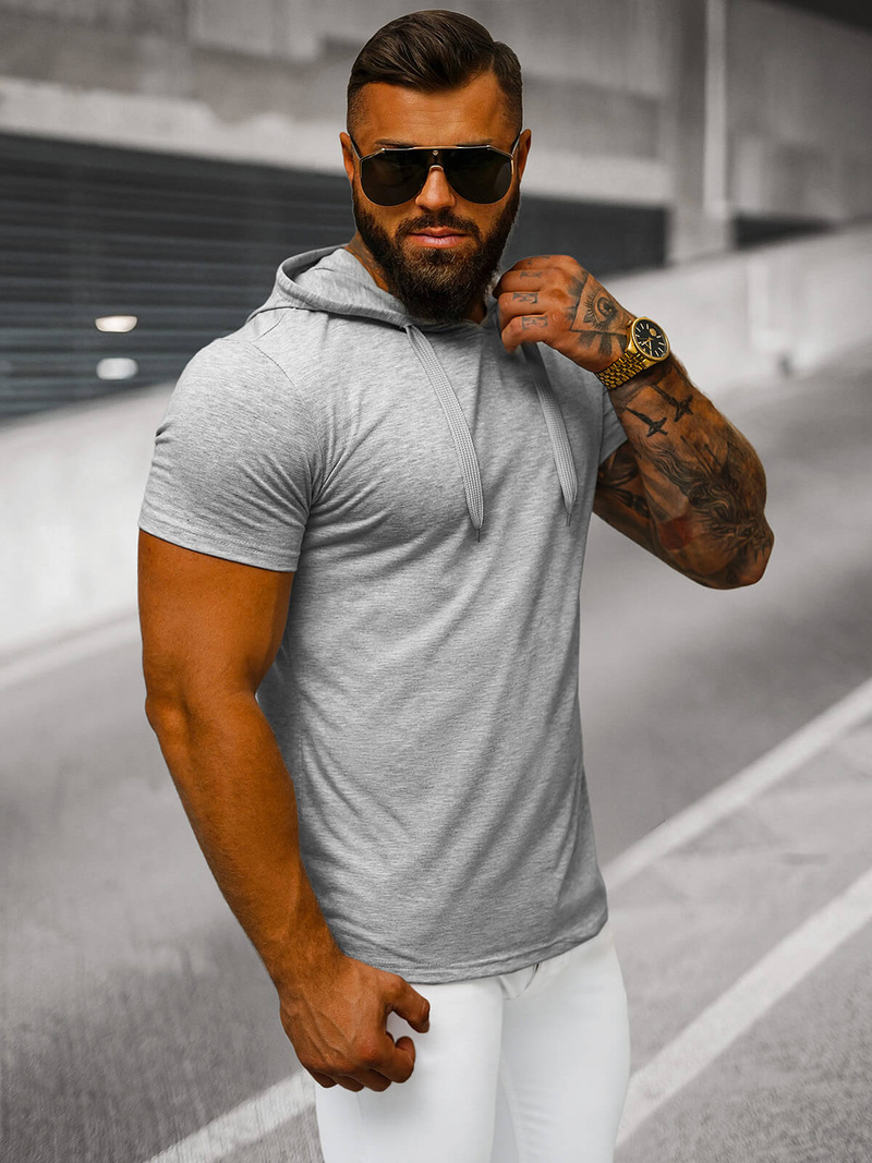 Men's T-shirt - Grey OZONEE JS/8T89/2