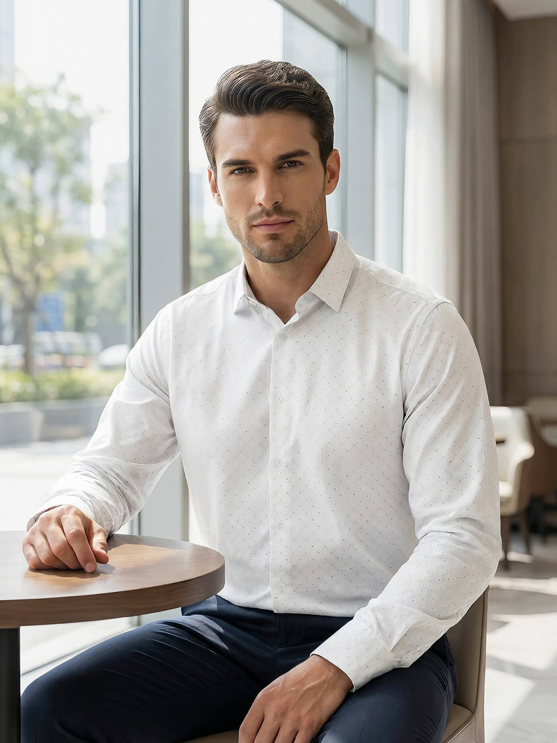 Men's Shirt - White OZONEE V/V185Z