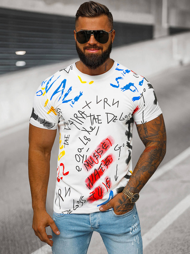 Men's T-shirt - White OZONEE JS/8T1211/1