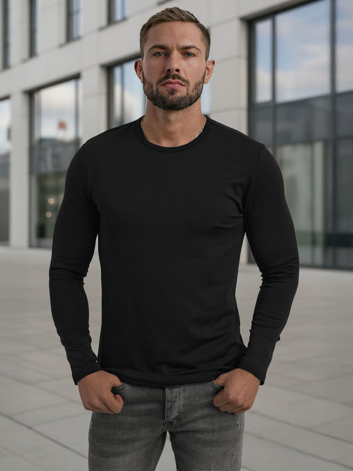 Men's Long Sleeve T-shirt - Black OZONEE JS/DB71/1