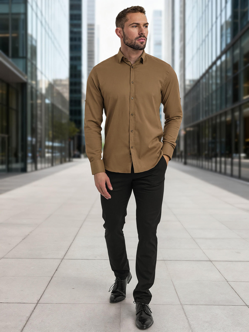 Men's Shirt - Brown OZONEE V/V187