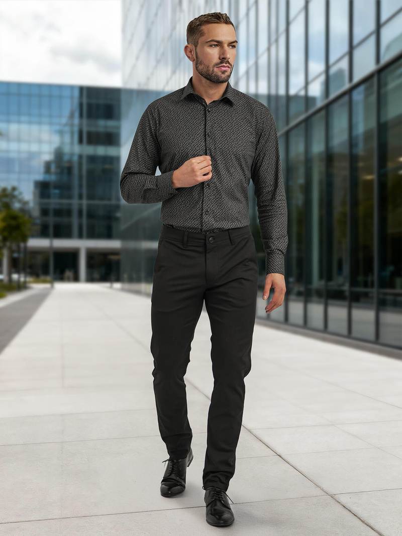 Men's Shirt - Black OZONEE V/V184