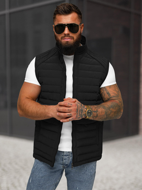 Men's gilet - black OZONEE JS/31M5063/392