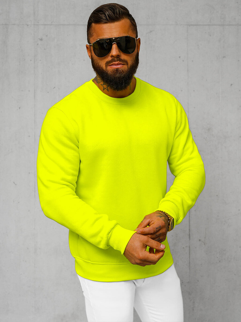 Men's Sweatshirt - Yellow neon OZONEE JS/2001-10Z