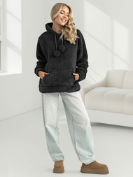 Women's Hoodie - Black OZONEE JS/HH192/3