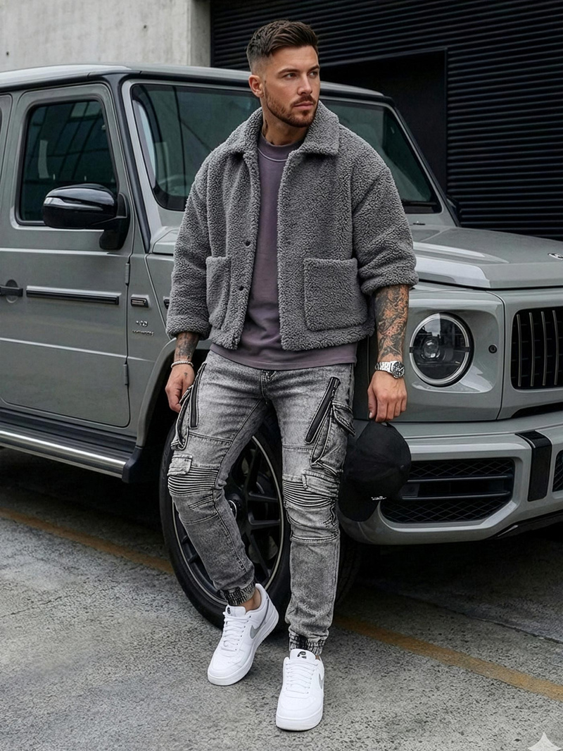 Men's Jeans - Dark Grey OZONEE O/E10017Z