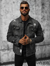 Men's Denim Jacket Black OZONEE NB/MJ515N