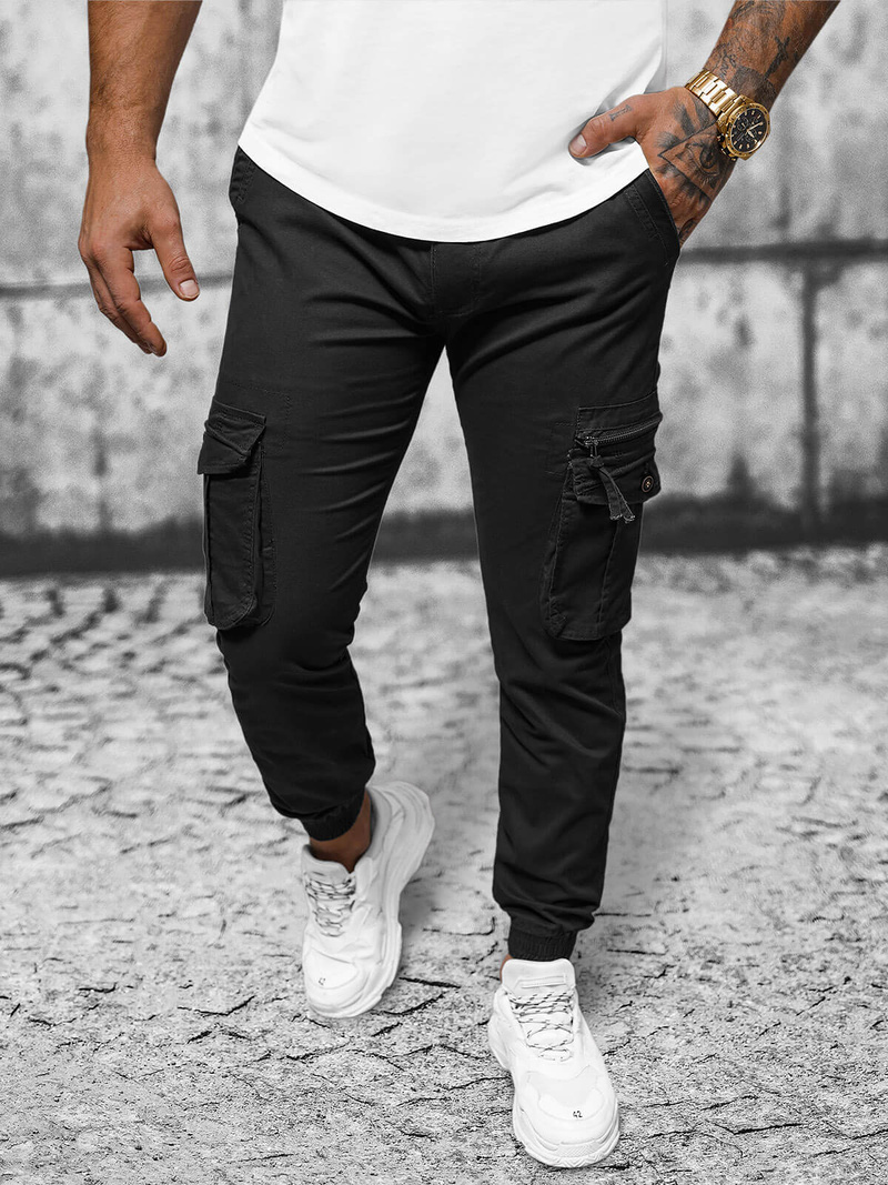 Men's Chinos Jogger - Black OZONEE NB/MP0201N