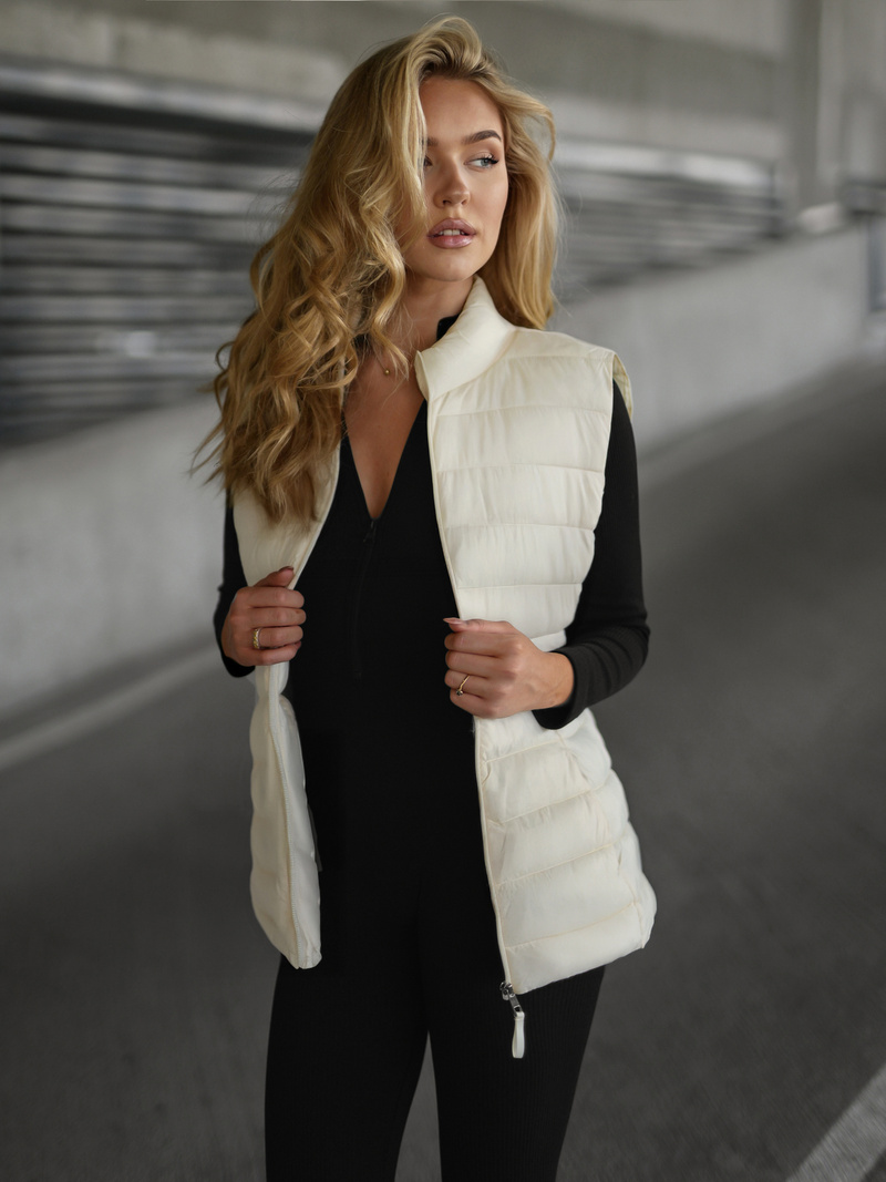 Women's Gilet - Ecru OZONEE JS/11Z8223