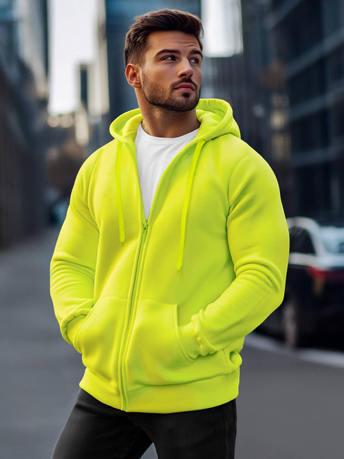 Men's Hoodie - Yellow neon OZONEE JS/2008Z