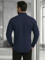 Men's Shirt - Navy Blue OZONEE V/V183Z