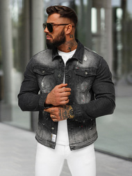 Men's Denim Jacket - Black OZONEE NB/MJ542N