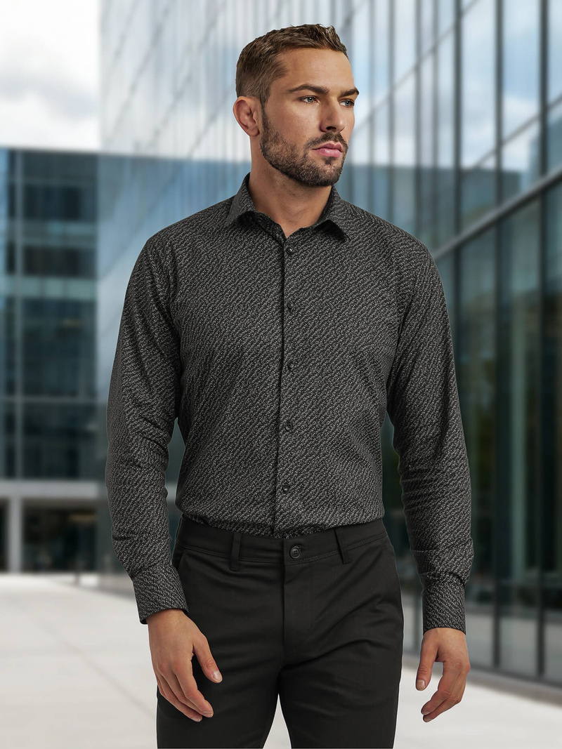 Men's Shirt - Black OZONEE V/V184