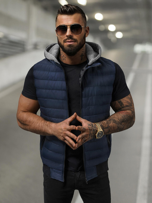 Men's Gilet - Navy Blue OZONEE JS/8M983/215