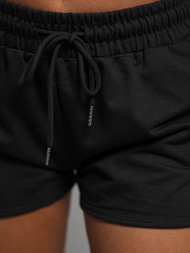 Women's sweat shorts - black OZONEE JS/8K1256/3