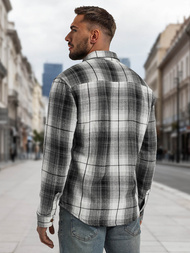 Men's Shirt - Black-White OZONEE NB/MC728N/4