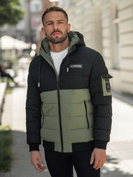 Men's Winter Jacket - Black/Green OZONEE JS/31M5083/136