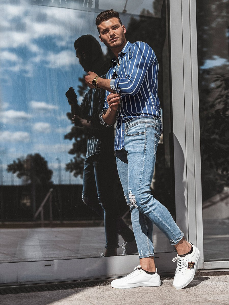 Men's Shirt - Blue OZONEE R/1494