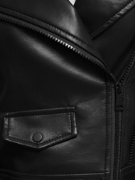 Women's Leather Jacket - Black OZONEE JS/11Z8128