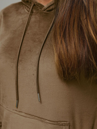 Women's Velour Tracksuit Set - Light Brown OZONEE O/8C1175/162Z