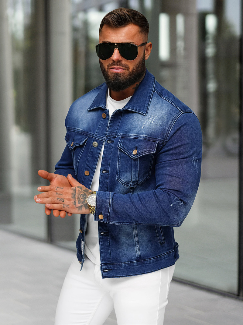 Men's Denim Jacket - Blue OZONEE NB/MJ514BS