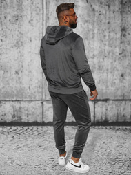 Men's Velour Tracksuit - Anthracite OZONEE JS/8C1169/6