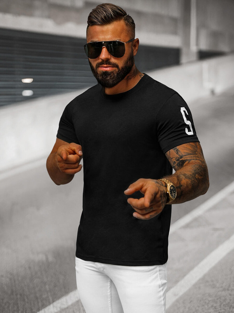 Men's T-shirt - Black OZONEE O/8T1260/3